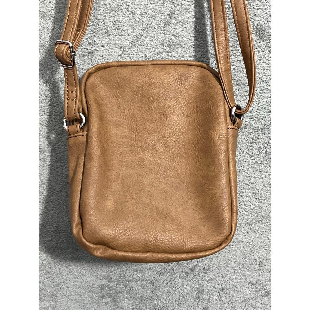 Multisac Crossbody Mini Purse Tan Faux Leather Travel Commuter Minimalist - Picture 8 of 10